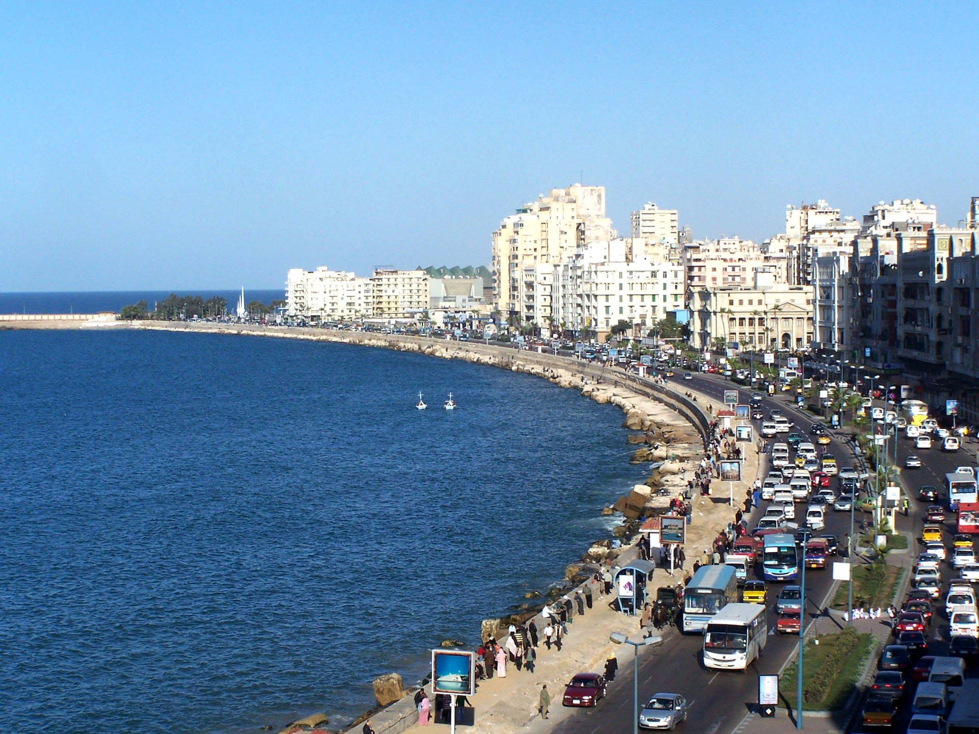 Alexandria Corniche In Egypt Background