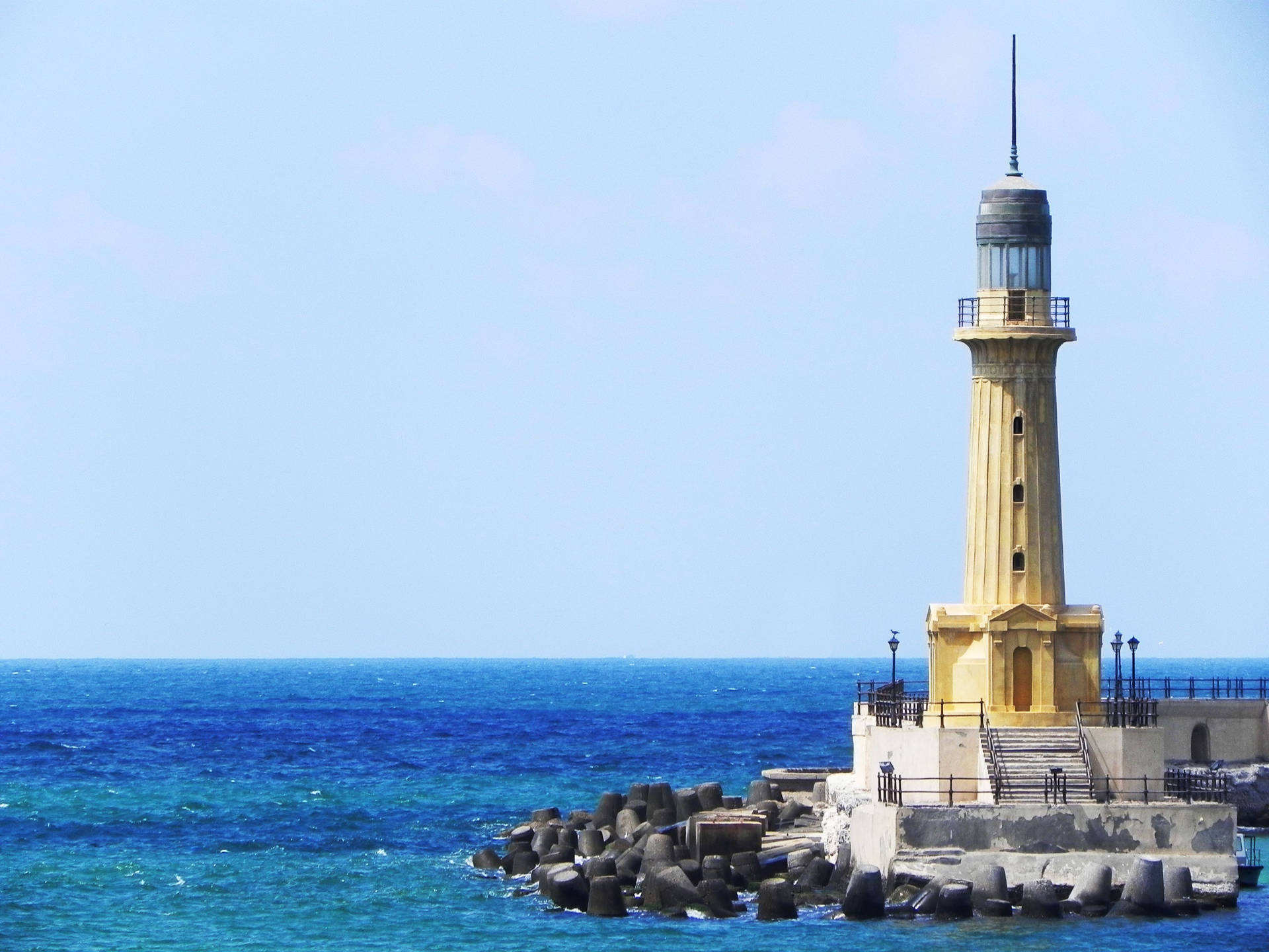 Alexandria Lighthouse And Ocean