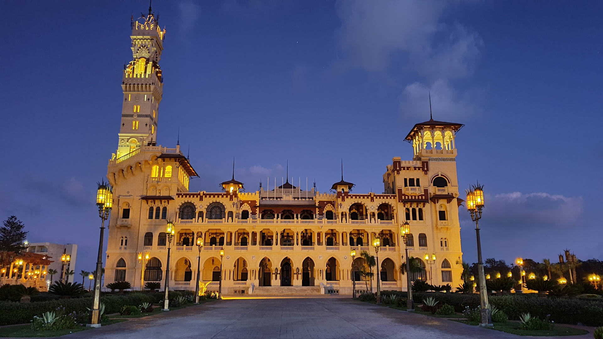 Alexandria Montaza Palace At Night