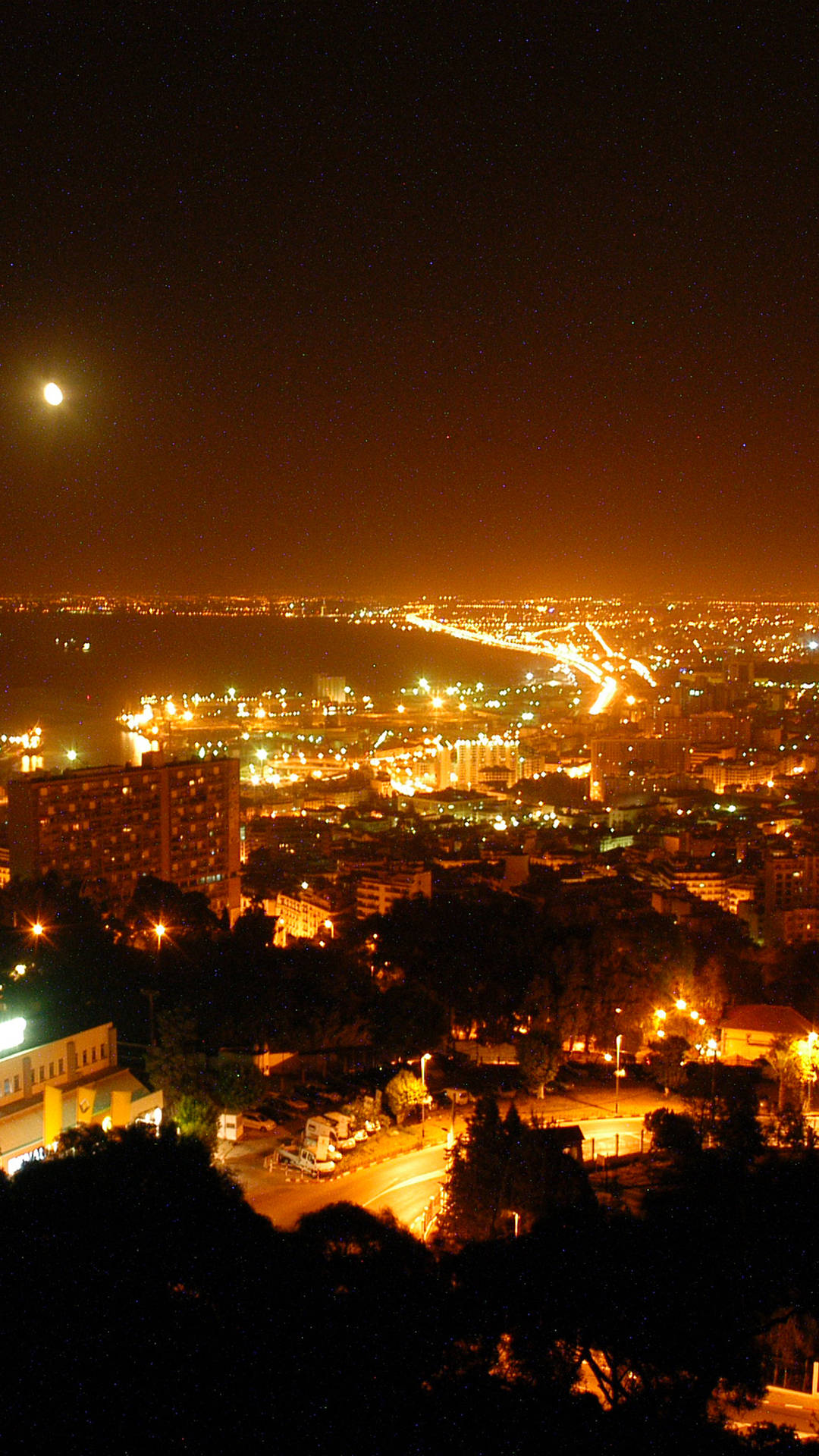 Algeria City Lights At Night Background