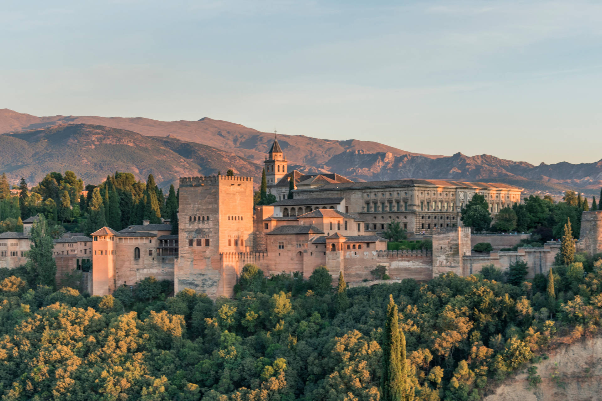 Alhambra Complex Sunset Background