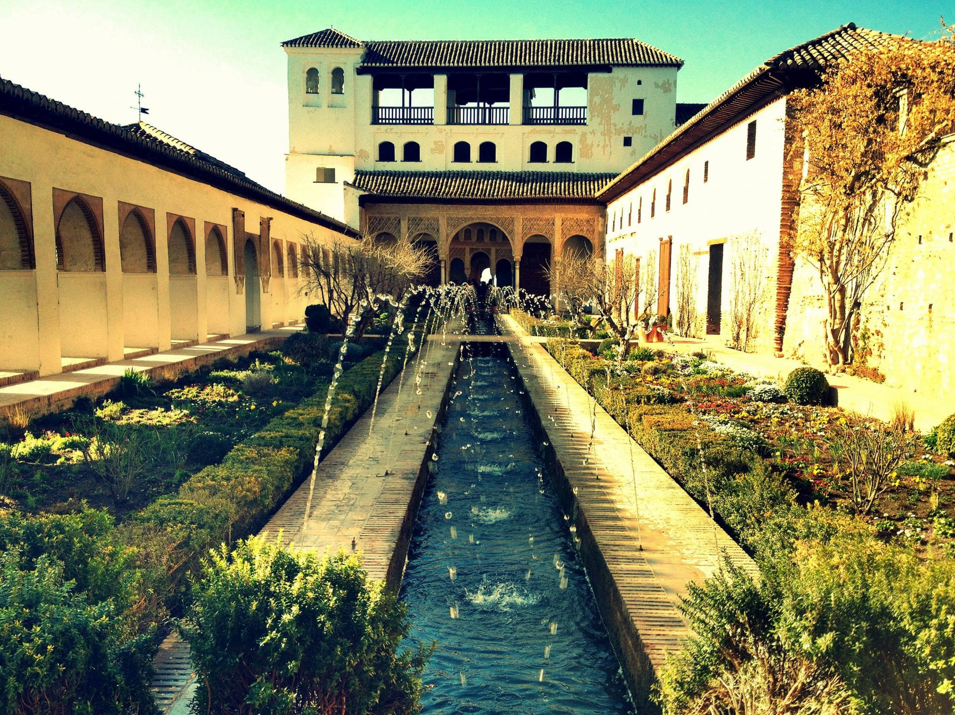 Alhambra Court Water Channel Background