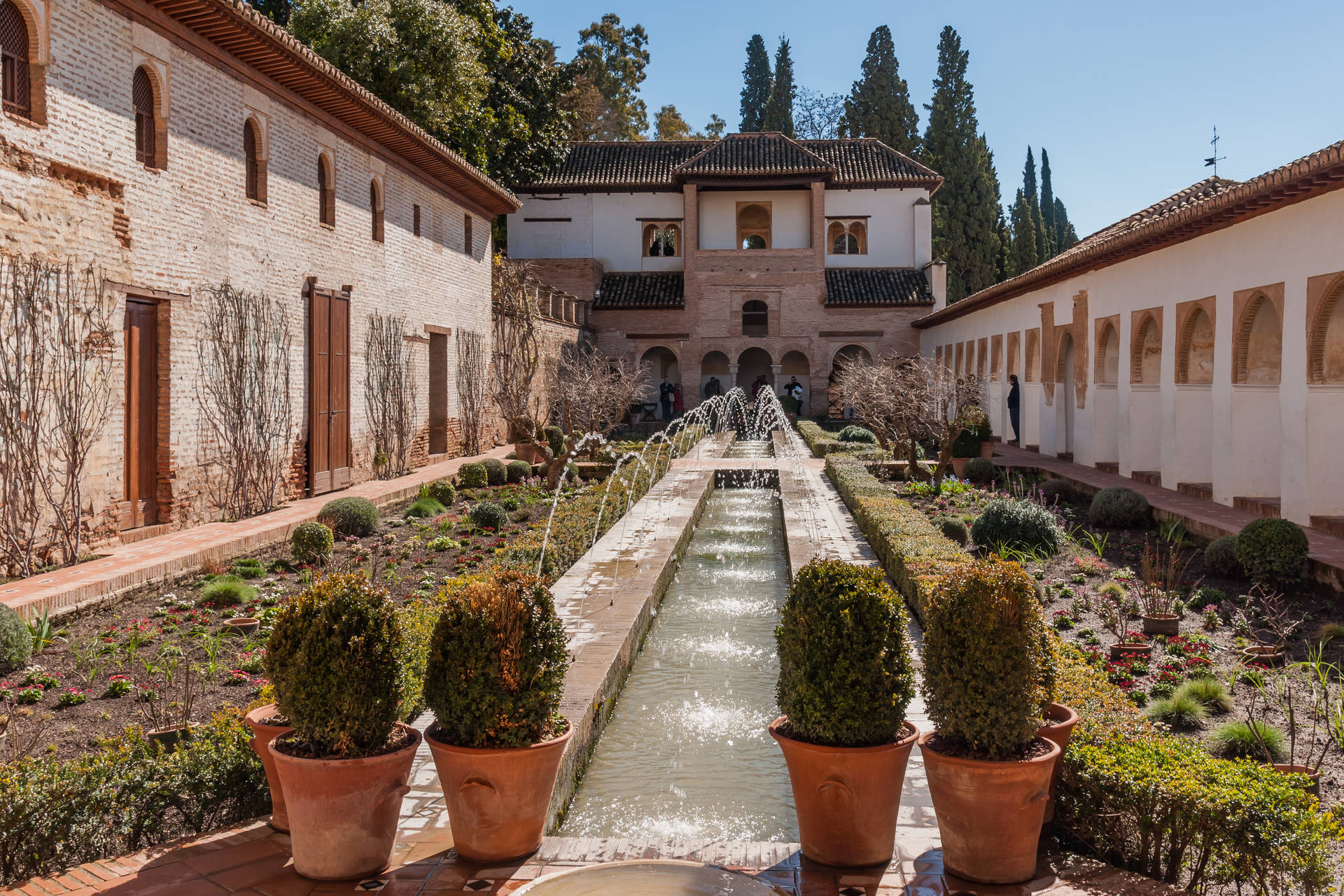 Alhambra Generalife Potted Plants Background