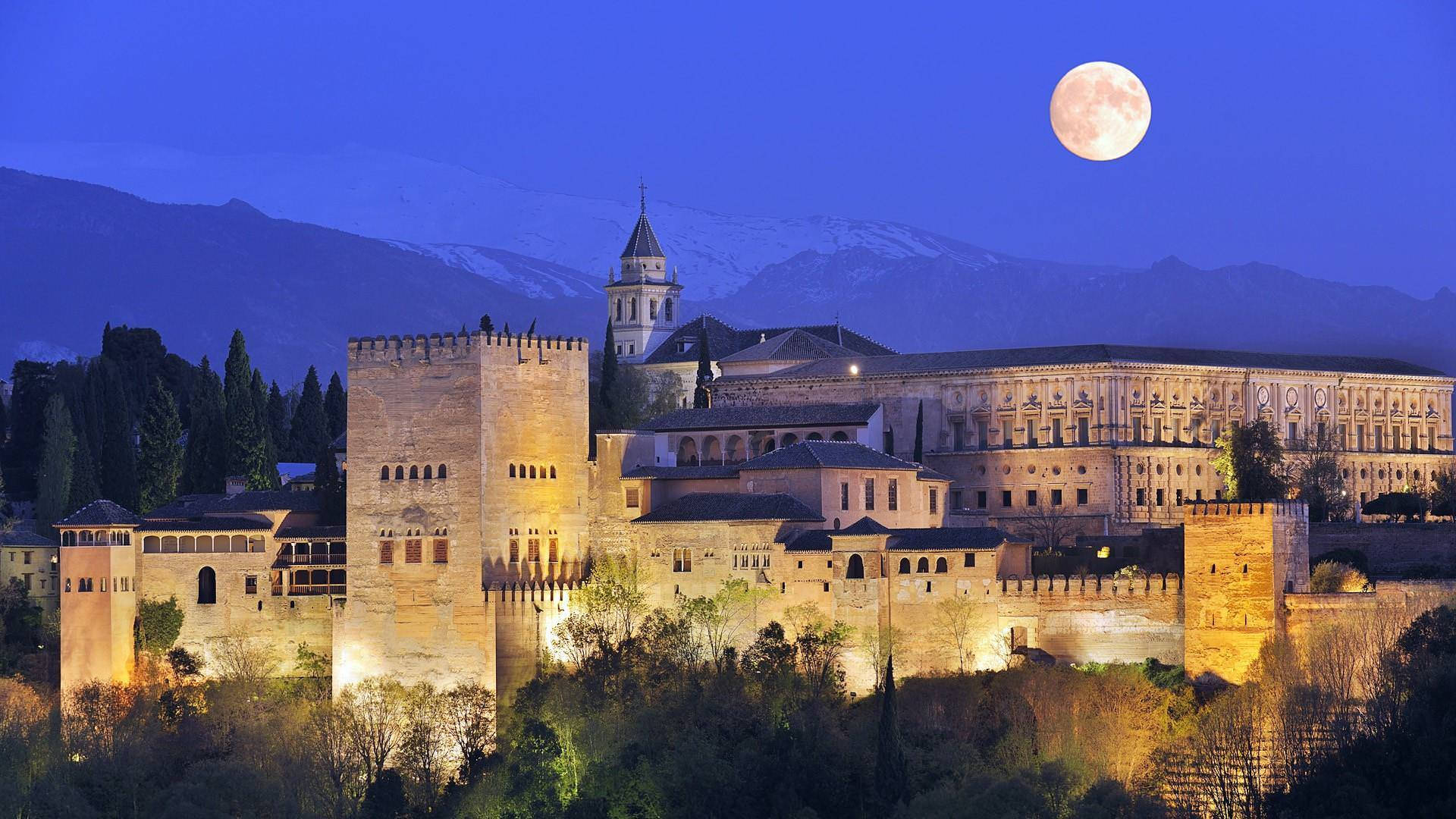 Alhambra Moon Night Sky Background