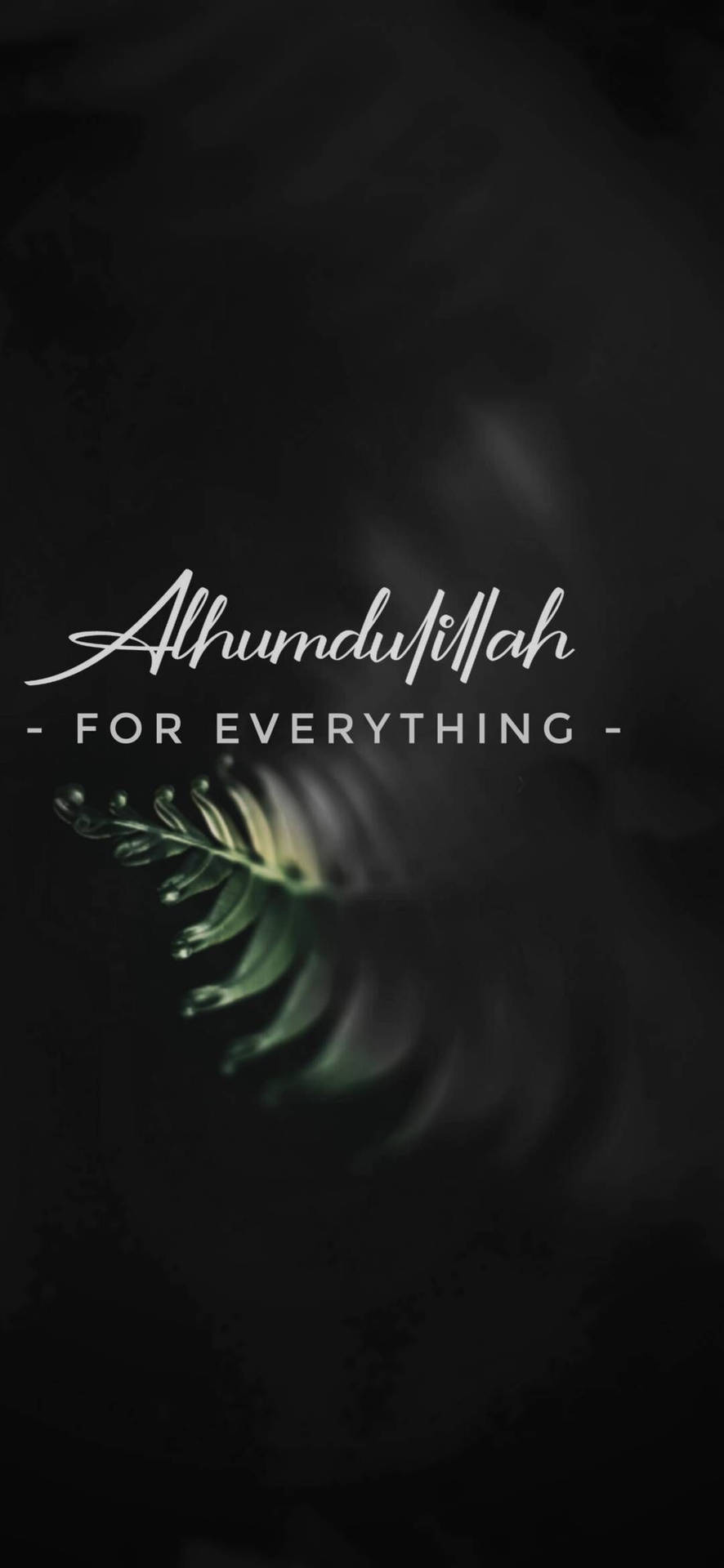 Alhamdulillah Dark Leaf Background