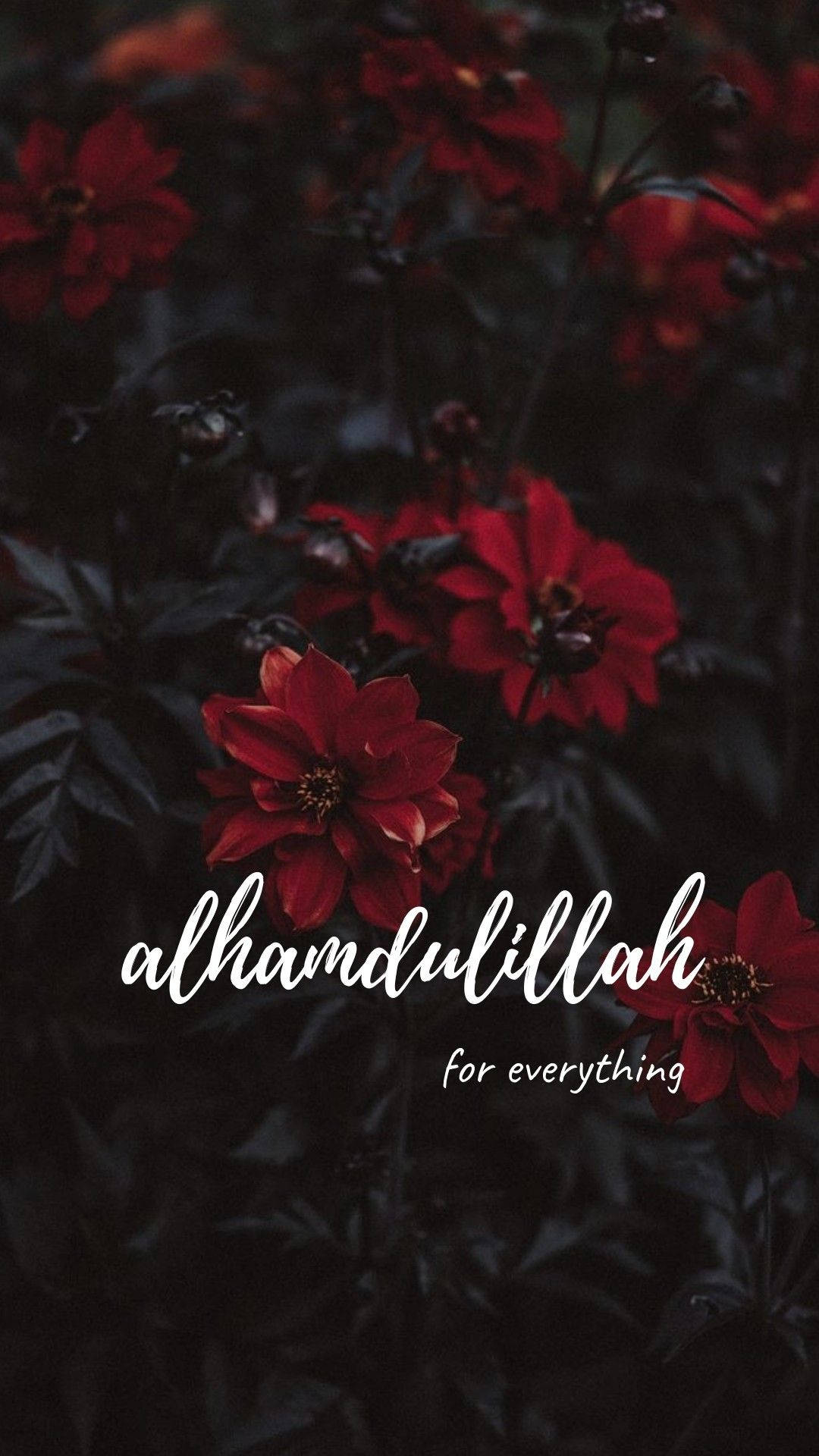 Alhamdulillah Red Flowers Background