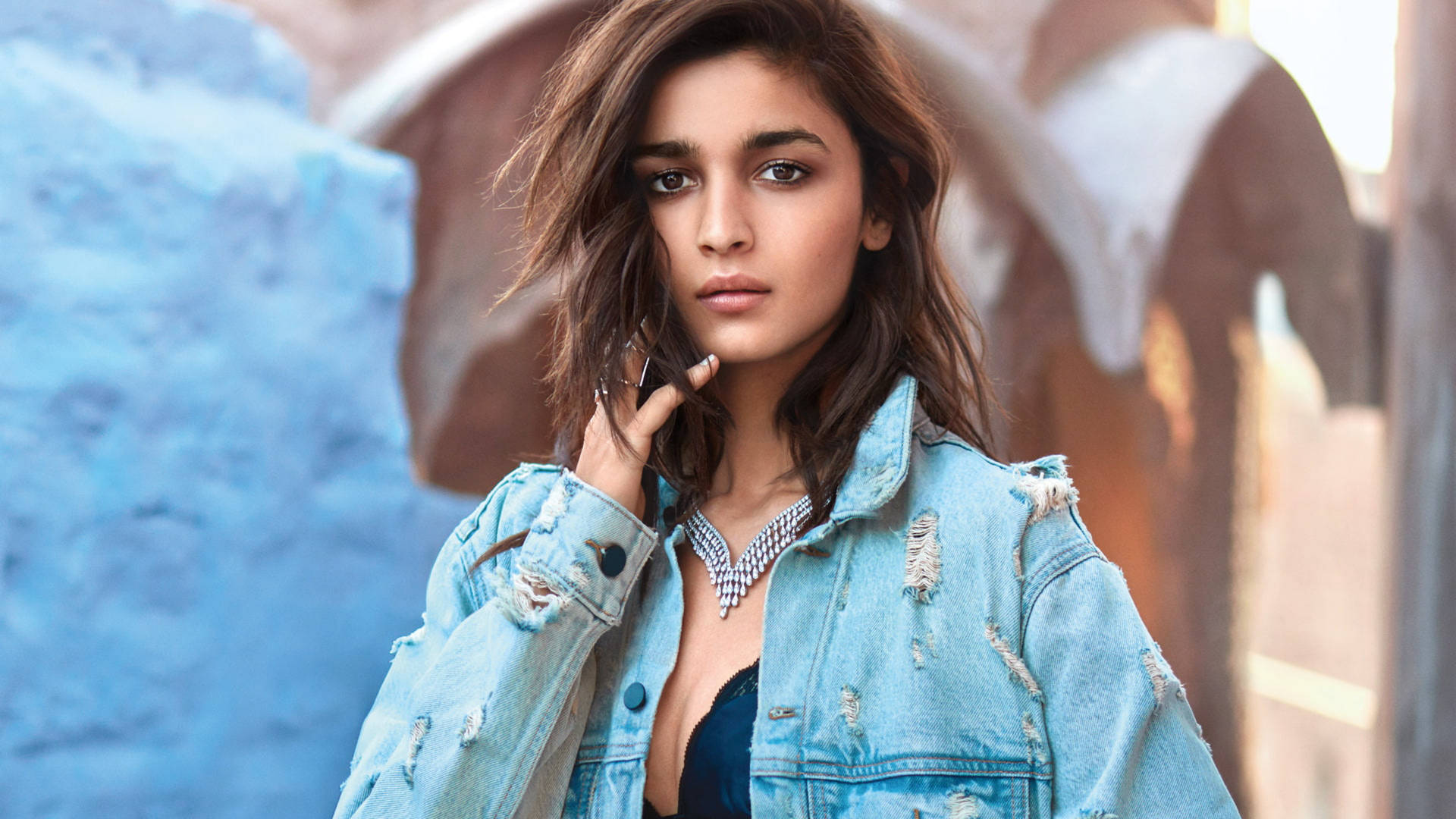 Alia Bhatt Denim Vogue 2017 Background
