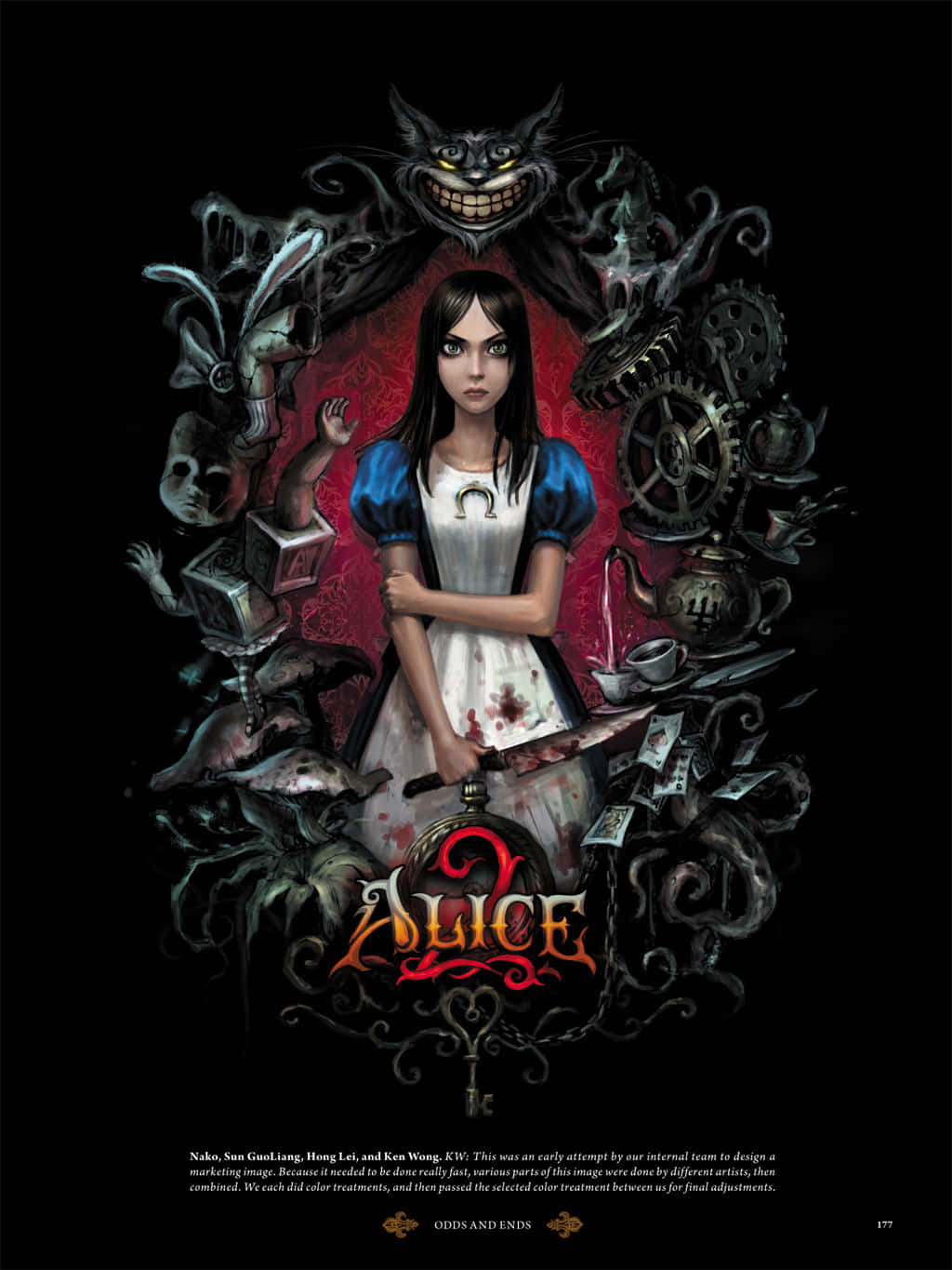 Alice 2 Poster - A Black And White Image Of A Woman With A Sword Background