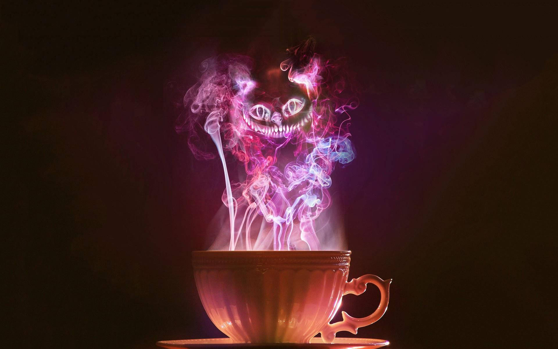 Alice In Wonderland Cheshire Cat Teacup Background