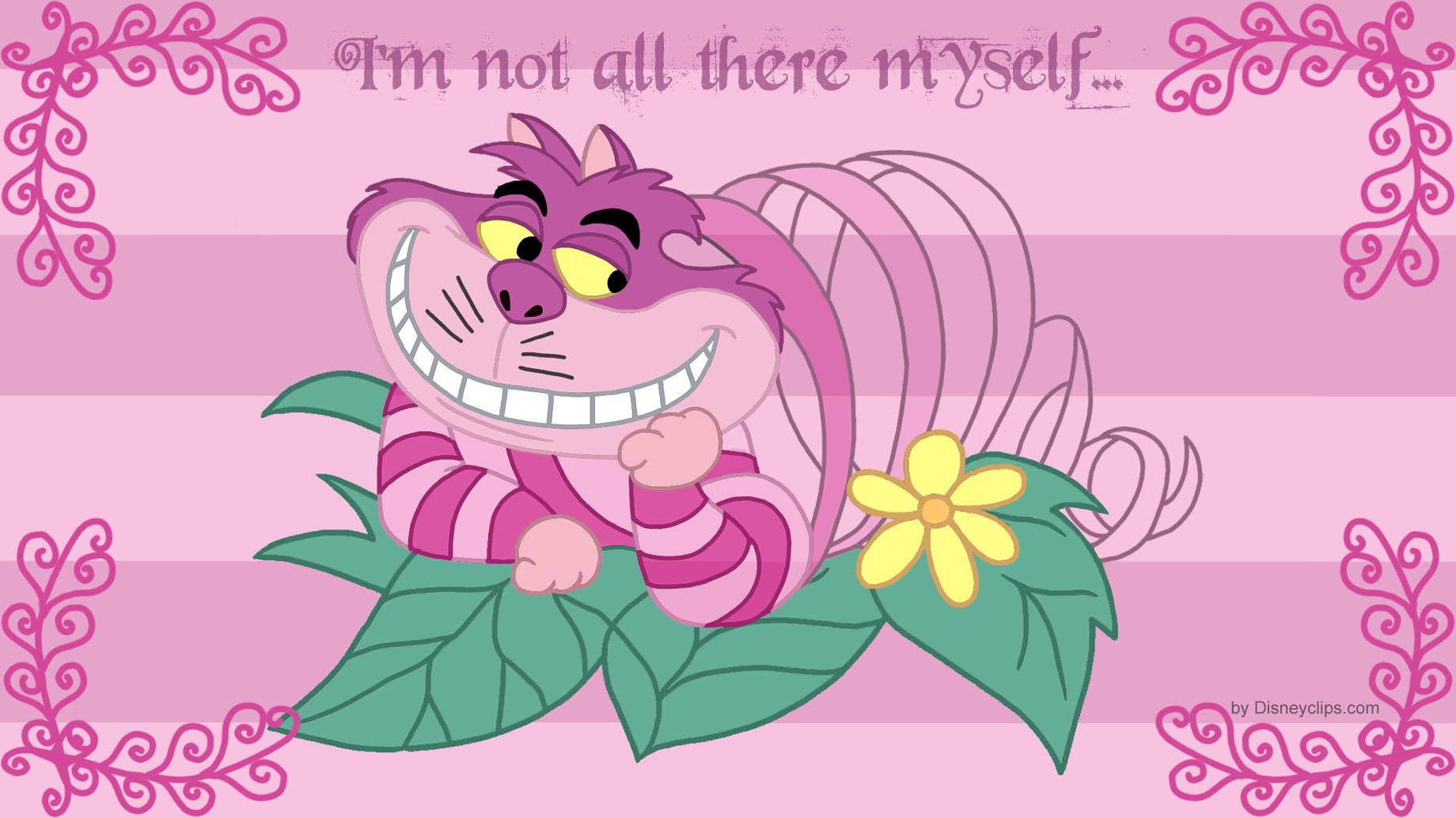 Alice In Wonderland Pink Cheshire Cat Background
