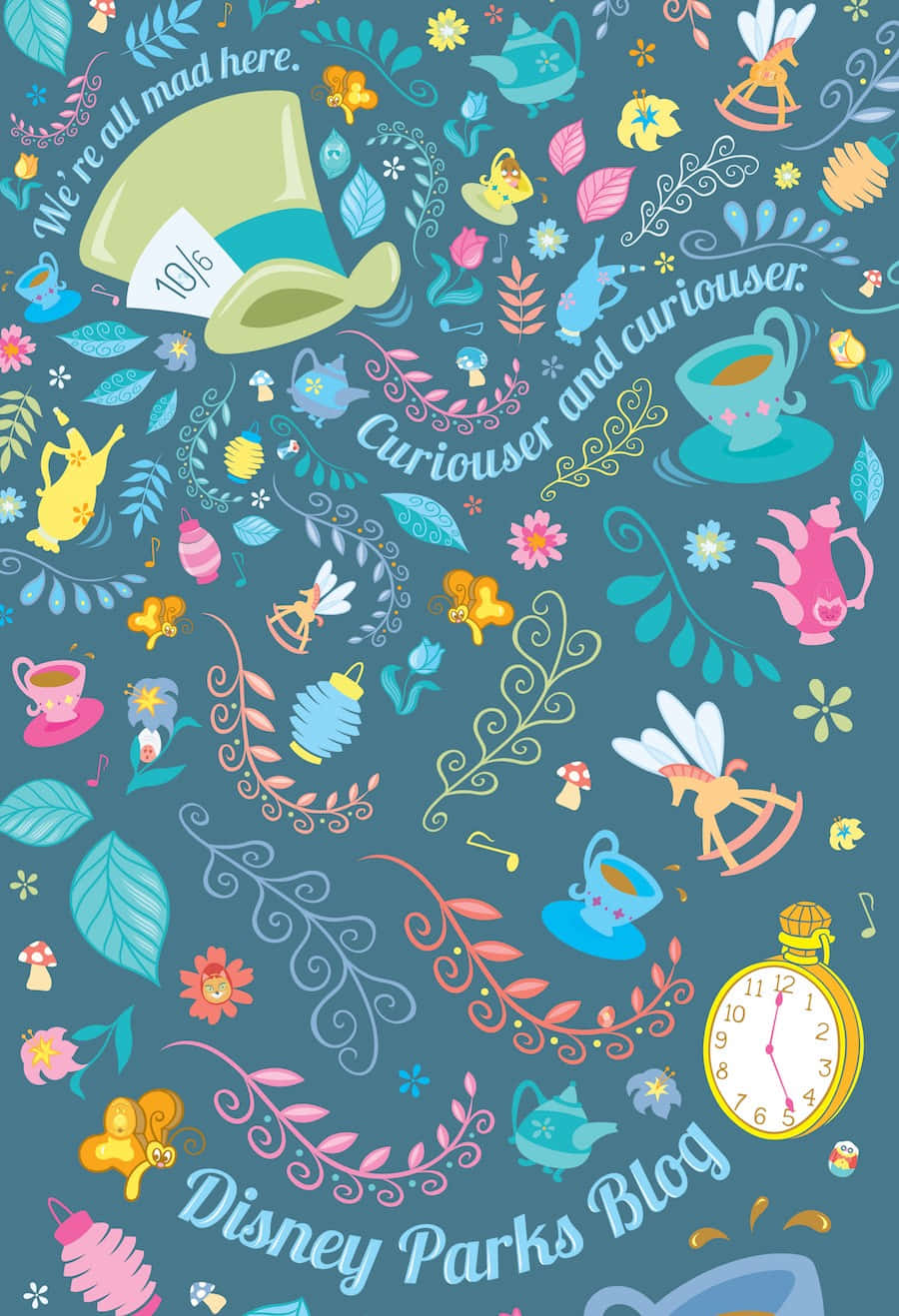 Alice In Wonderland Themed Cute Easter Iphone Background