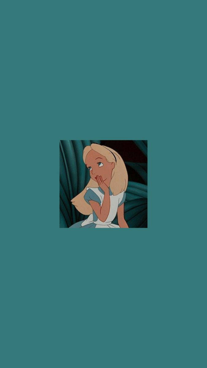 Alice Turquoise Aesthetic Cartoon Disney Background