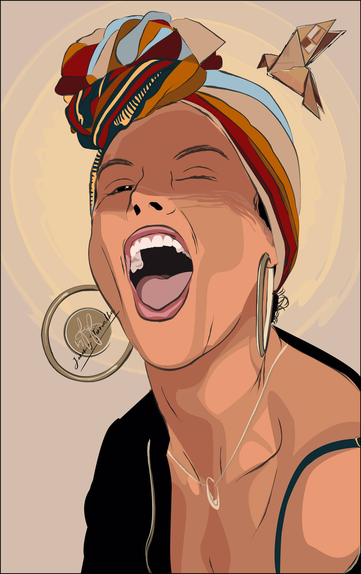 Alicia Keys Digital Illustration Background