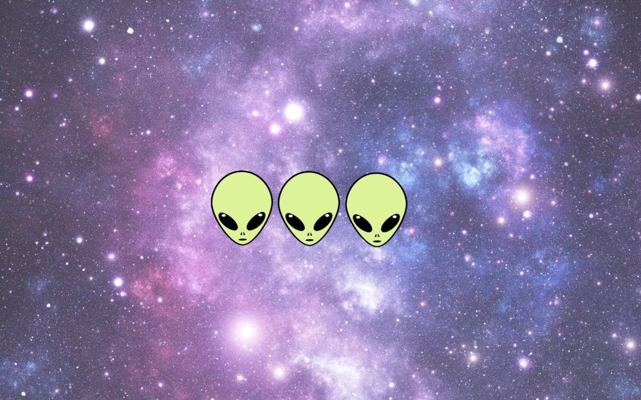 Alien Cartoon Art Logo Background