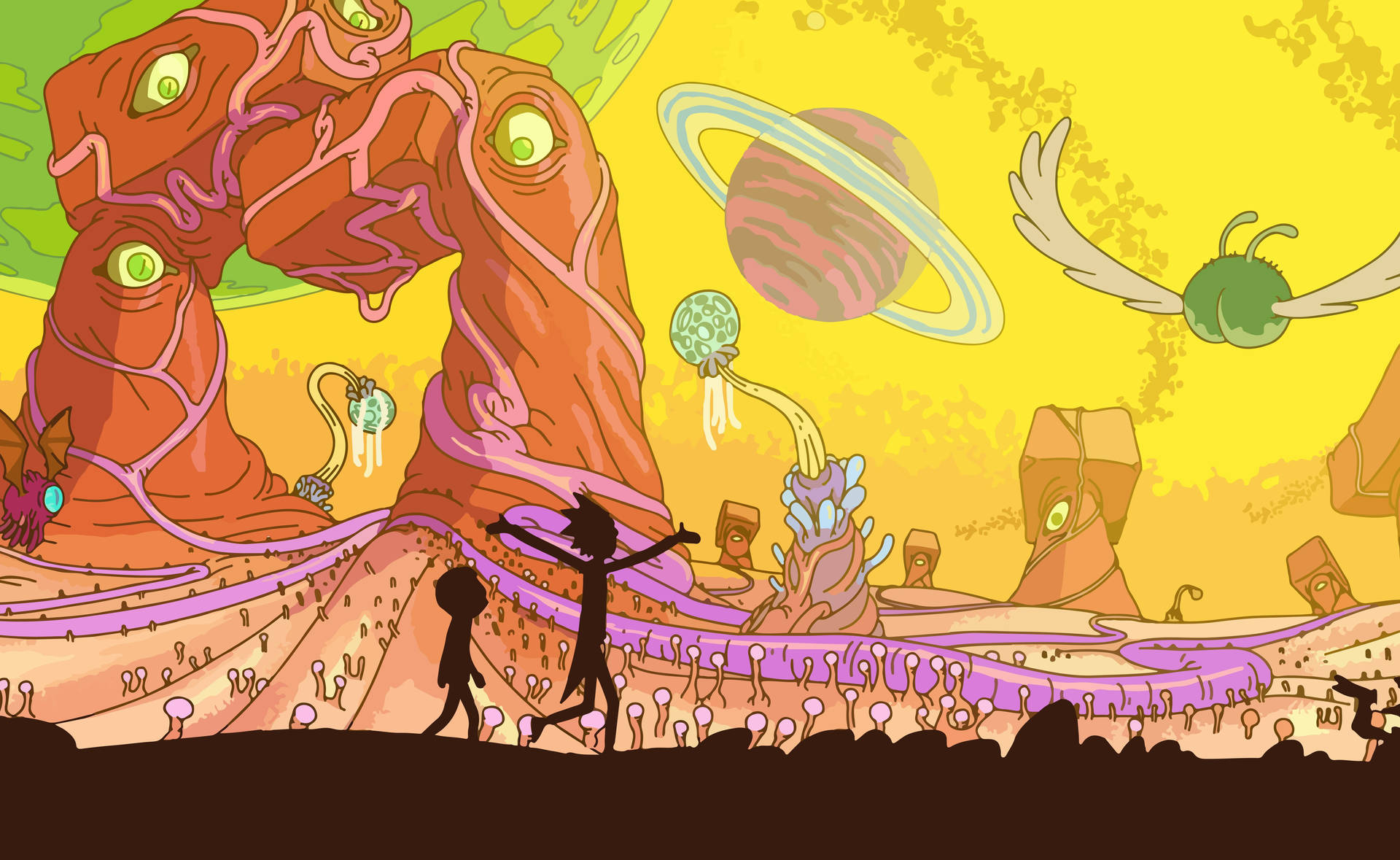 Alien Landscape Rick And Morty Pc 4k Background
