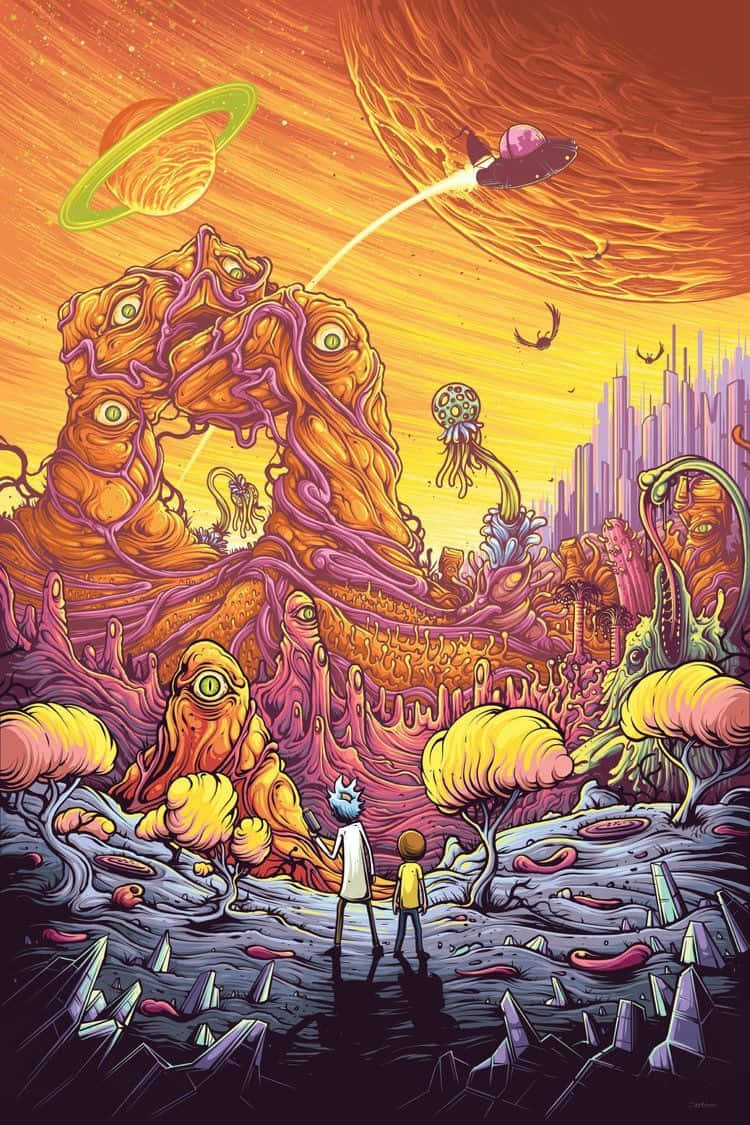 Alien Planet Rick And Morty Fan Art Background