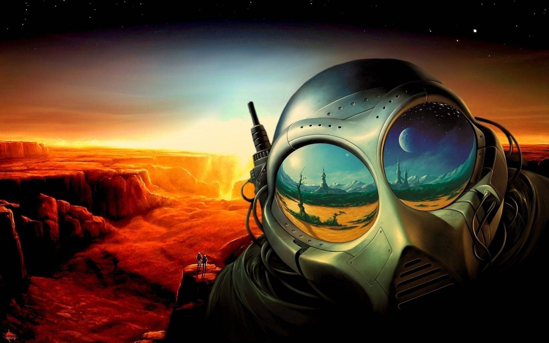 Alien Space Suit Art Background