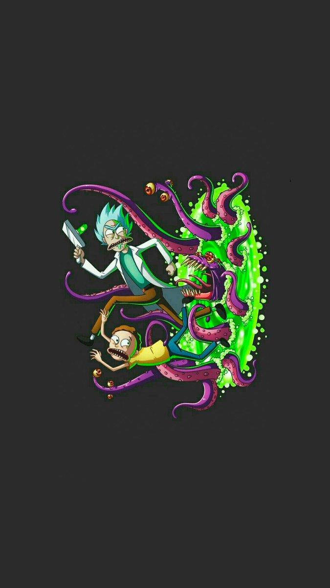 Alien Tentacles Rick And Morty Iphone Background