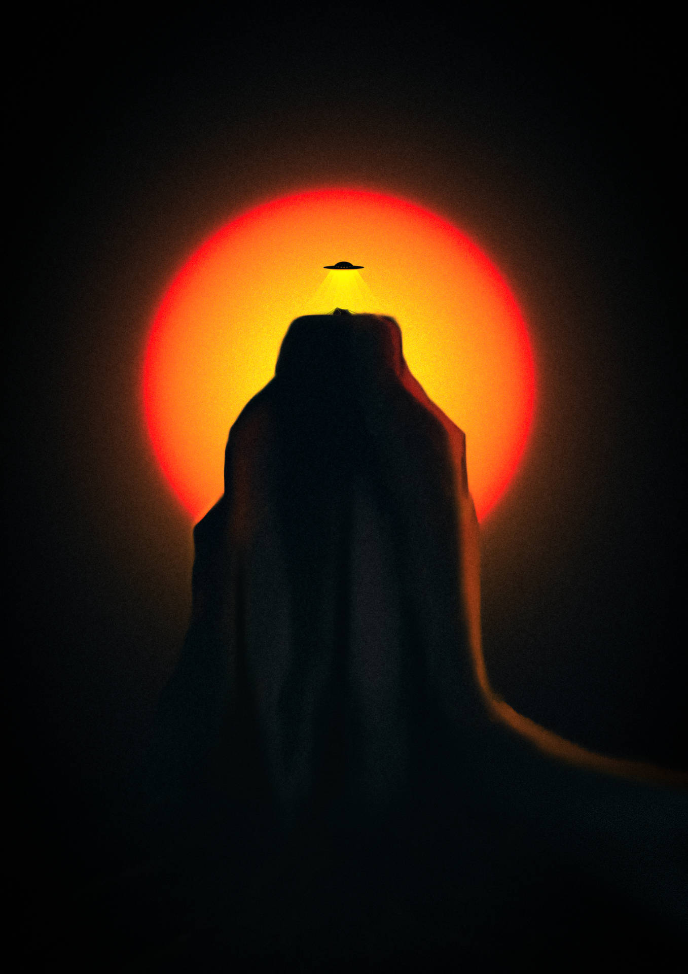 Alien Ufo Sunset Background