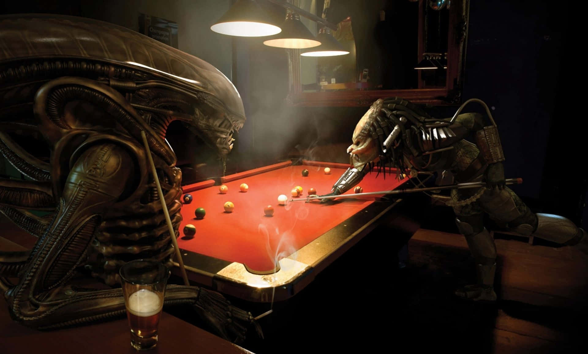 Alien Vs Predator Scar Playing Billiards