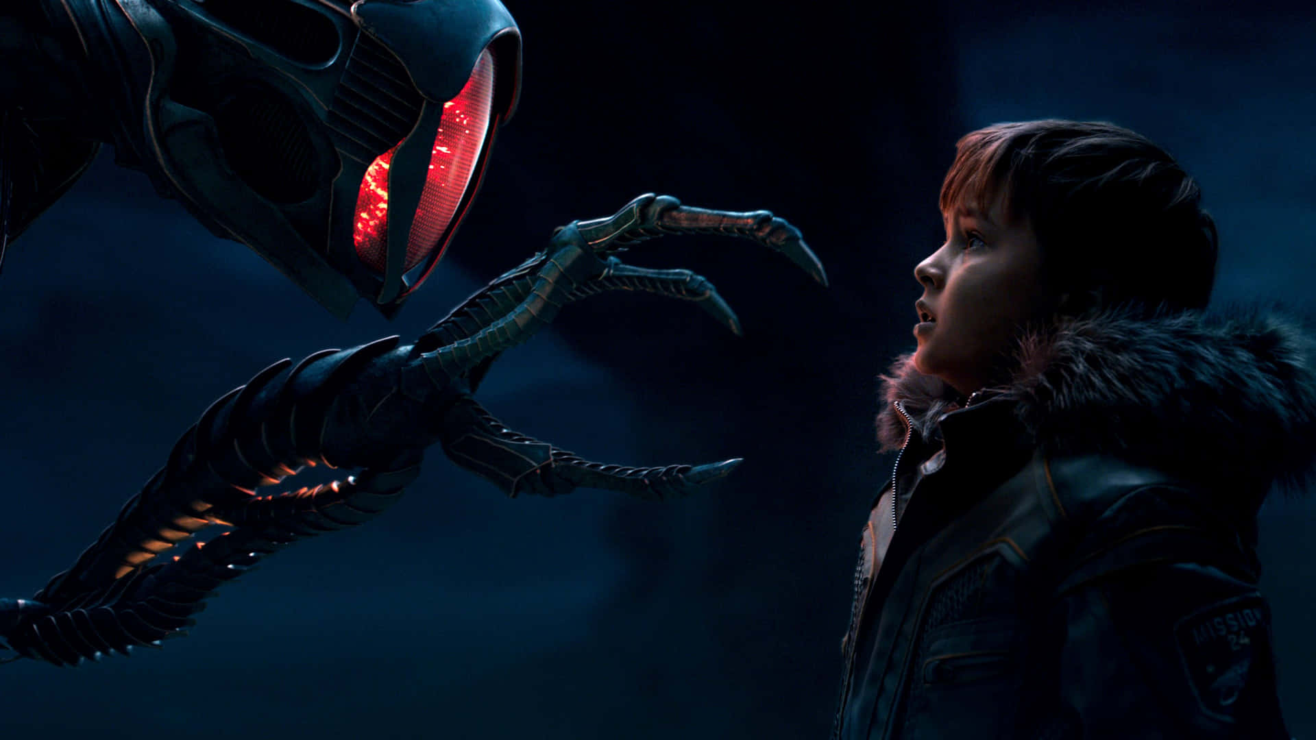 Aliens Vs Aliens - A Boy And A Giant Alien Background