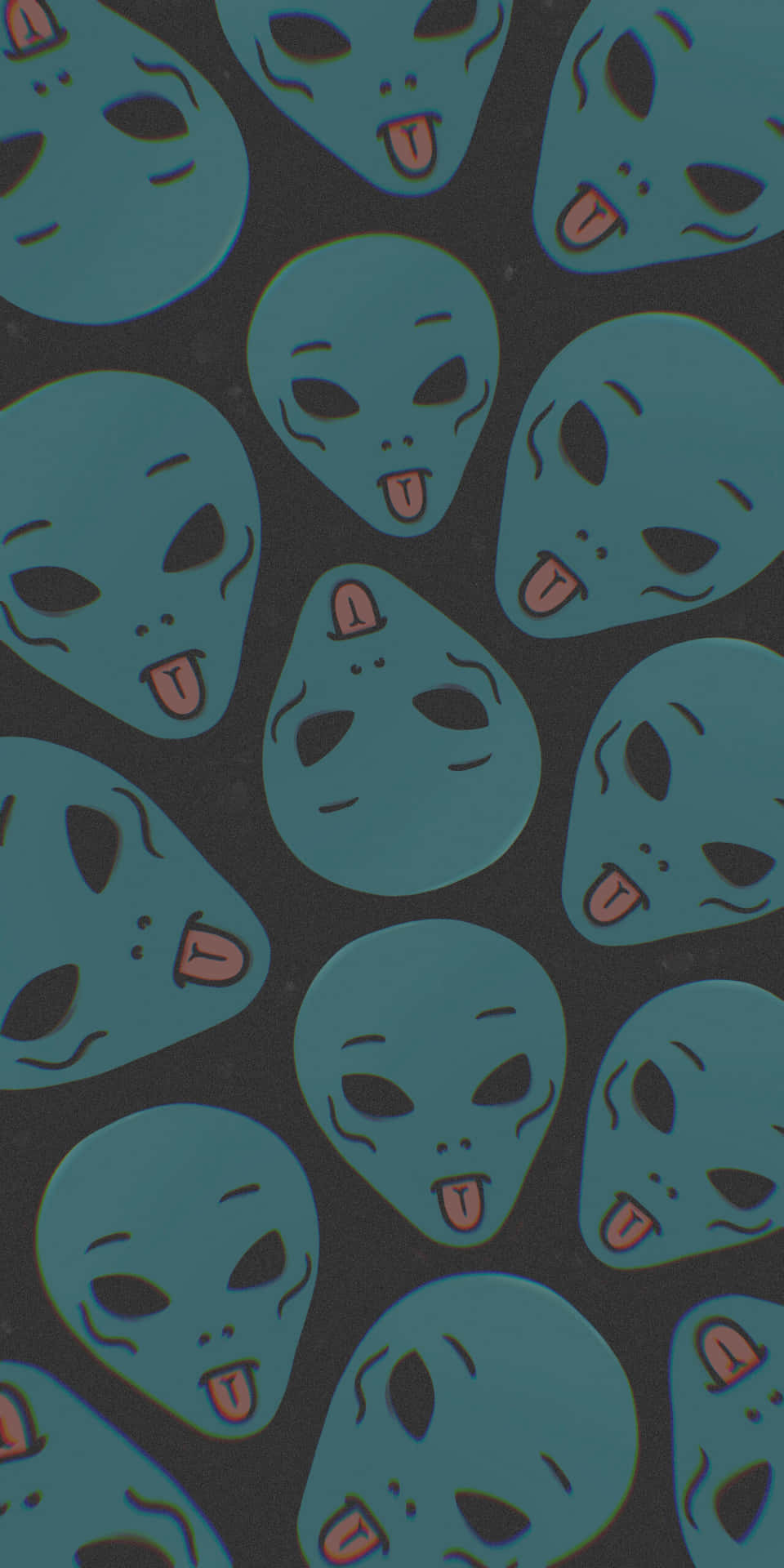 Aliens With Tongues On A Black Background Background