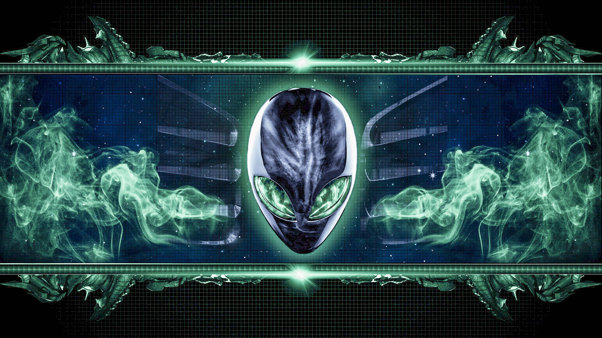 Alienware Default Cyan Green Background