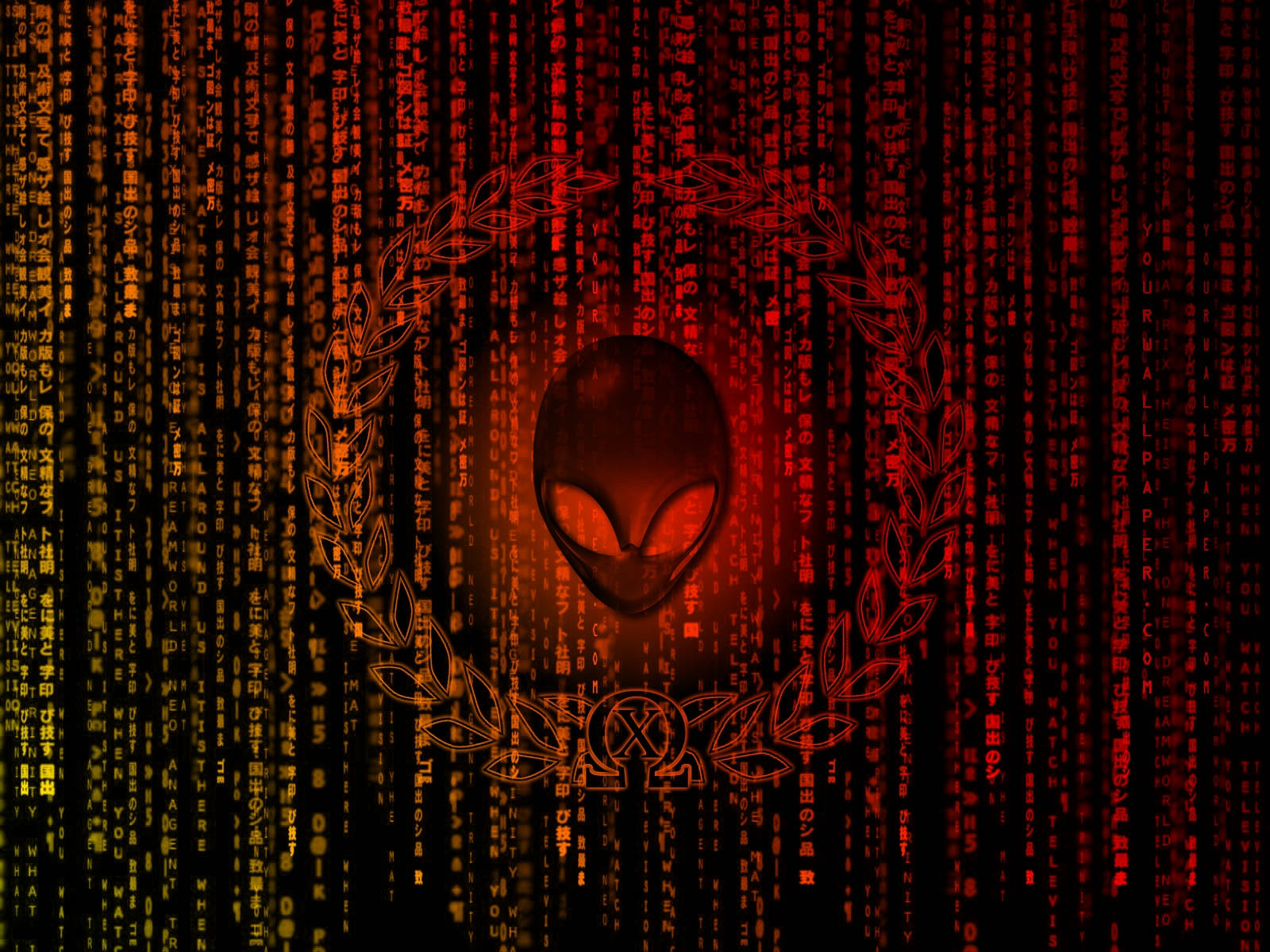 Alienware Default Red Binary Background