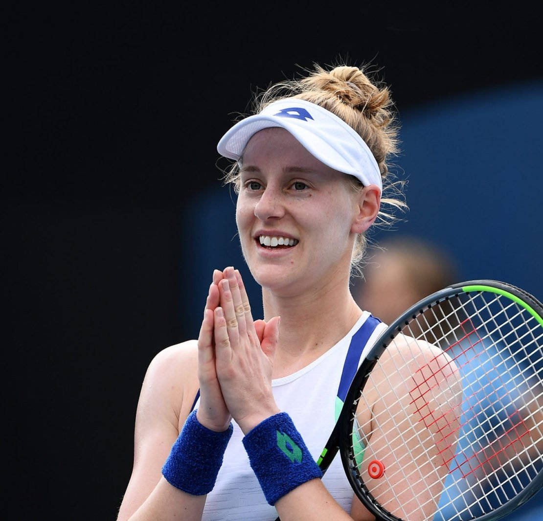 Alison Riske-amritraj With Praying Hand Gesture Background