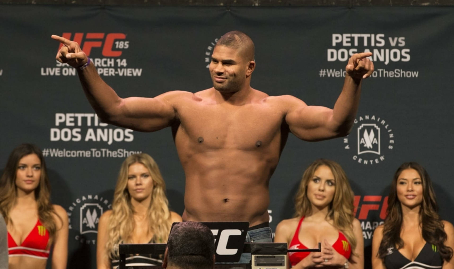 Alistair Overeem Pointing To Audience Background