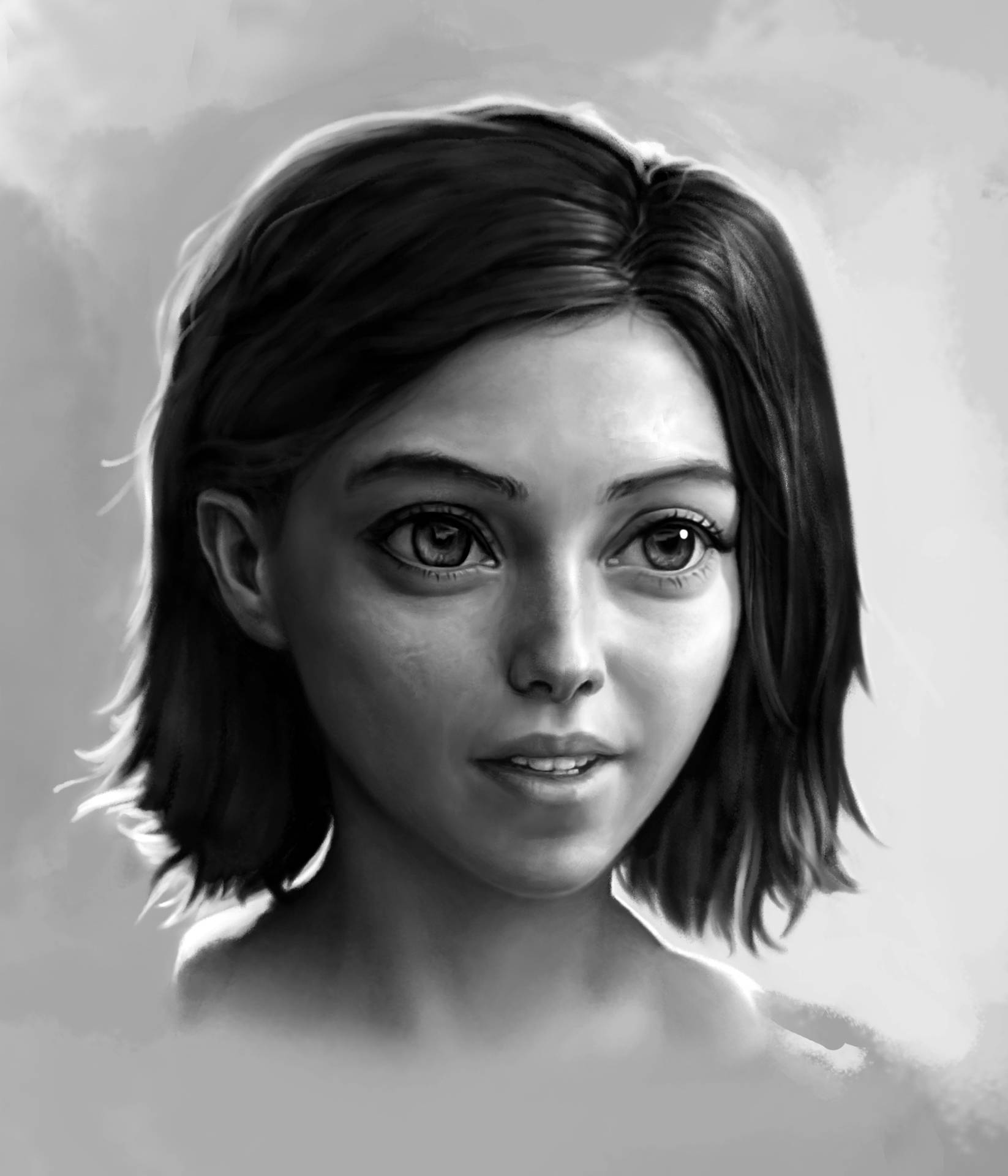 Alita: Battle Angel Face Sketch Background
