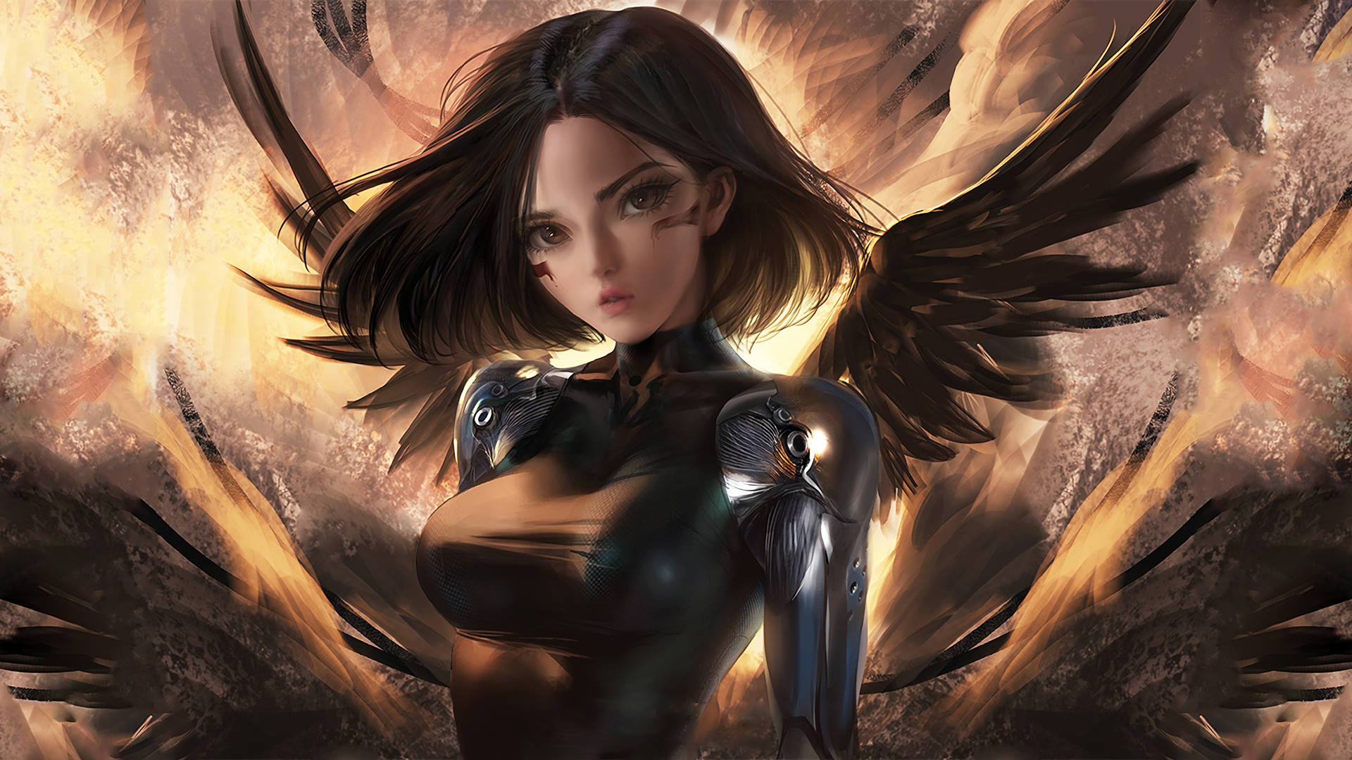 Alita: Battle Angel Wings Art Background