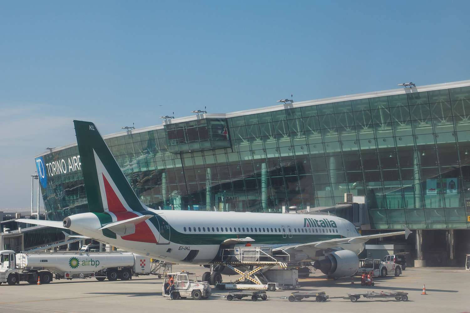 Alitalia Airline At The Airport Background