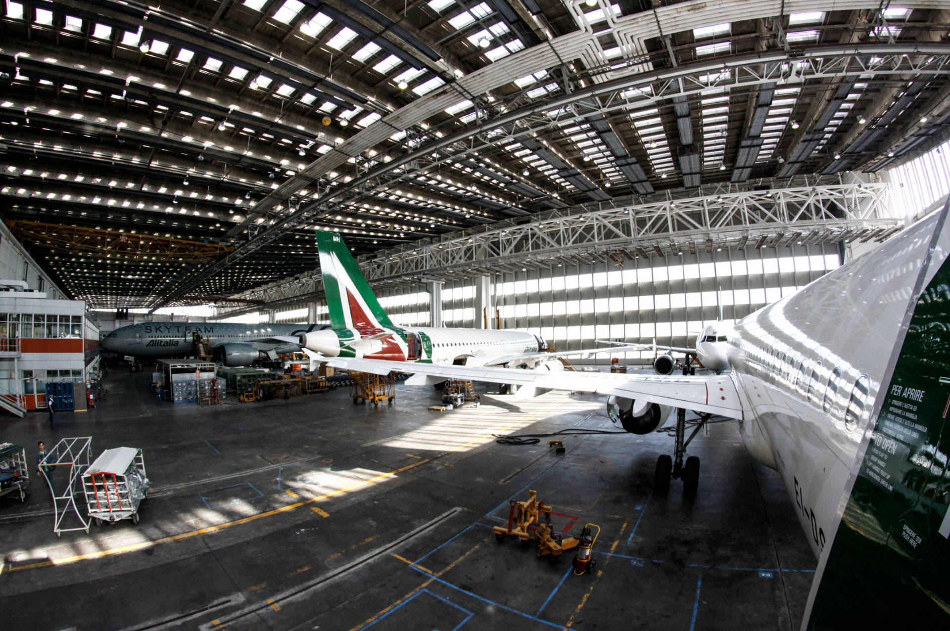 Alitalia In Hangar Background