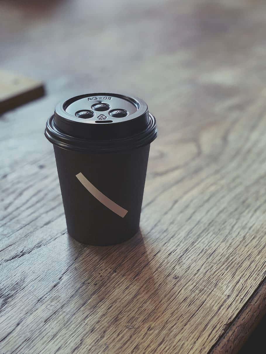 All Black Disposable Cup Background