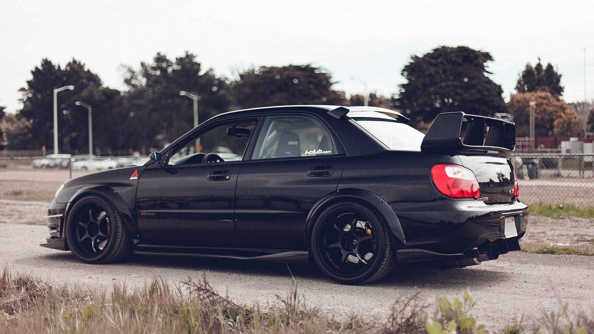 All-black Subaru Car Background