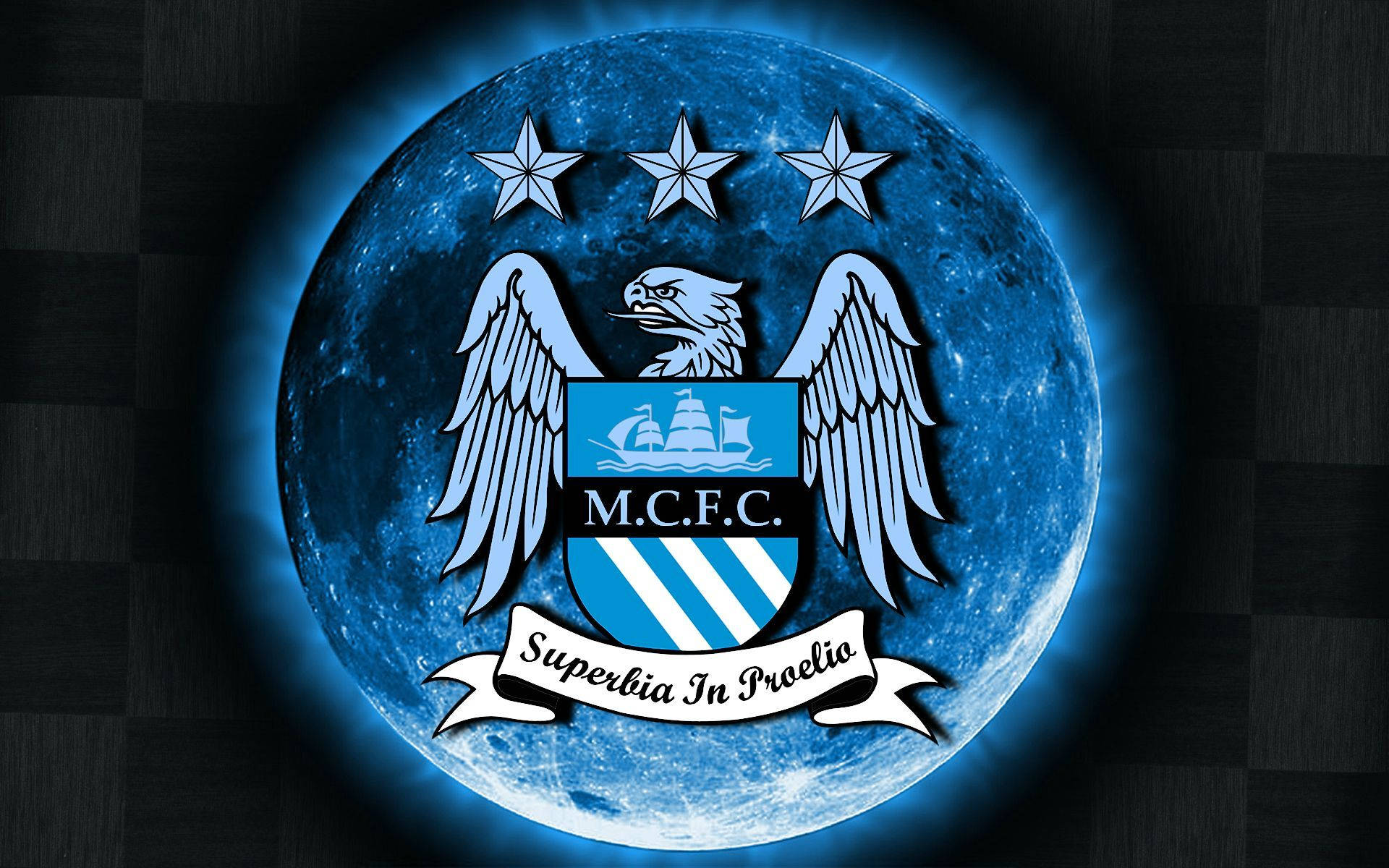 All Blue Manchester City Logo Background