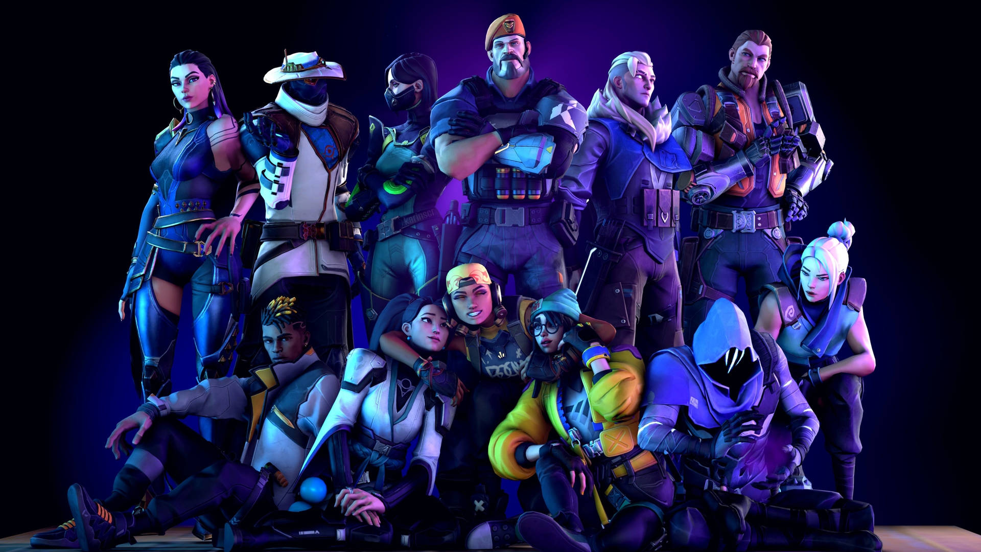All Characters Of Valorant 2k Background