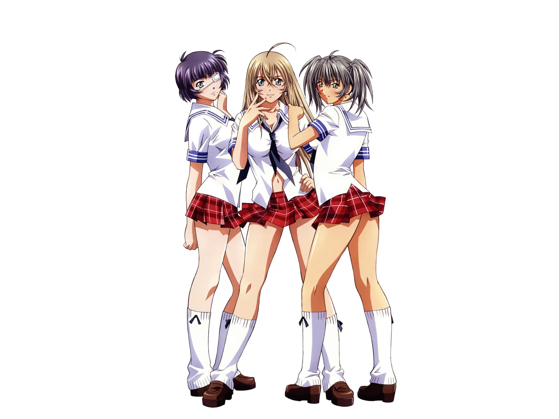All Female Warriors Pose For A Picture In An Epic Action Scene From The Anime Show, Ikki Tousen Background