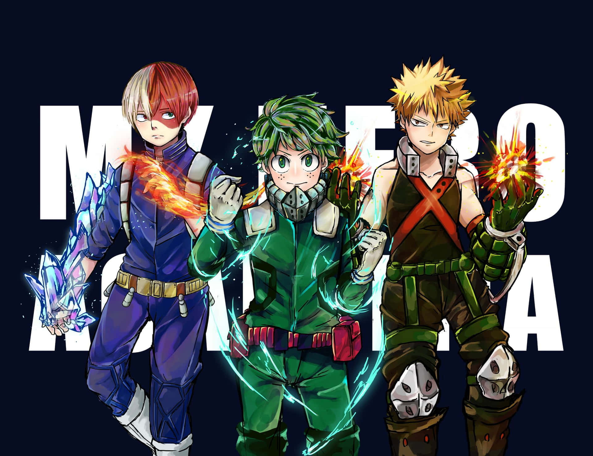 All For One, One For All - Deku And Todoroki Ready For Battle Background