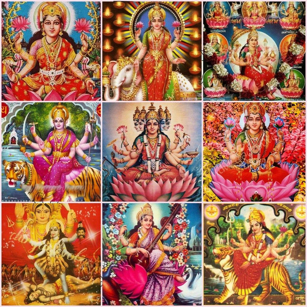 All Hindu Gods Art Compilation Background