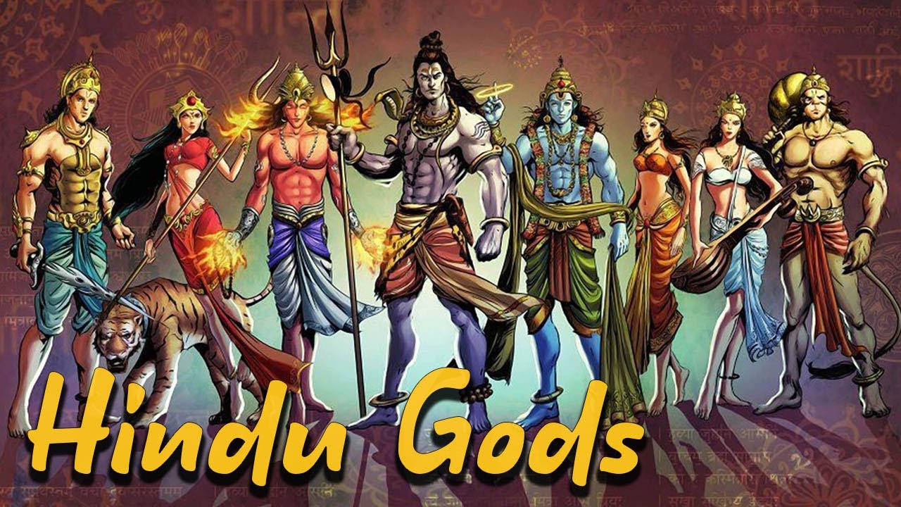 All Hindu Gods Comic Art Background