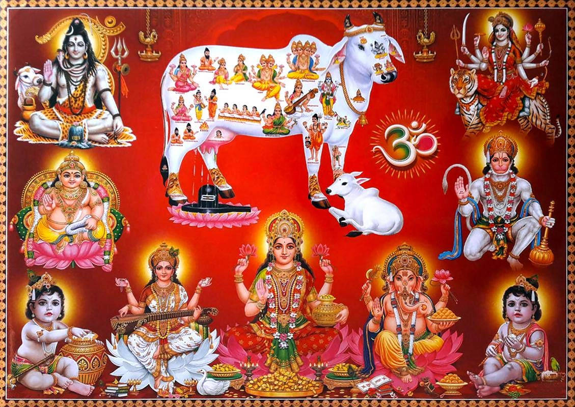 All Hindu Gods Tapestry Background