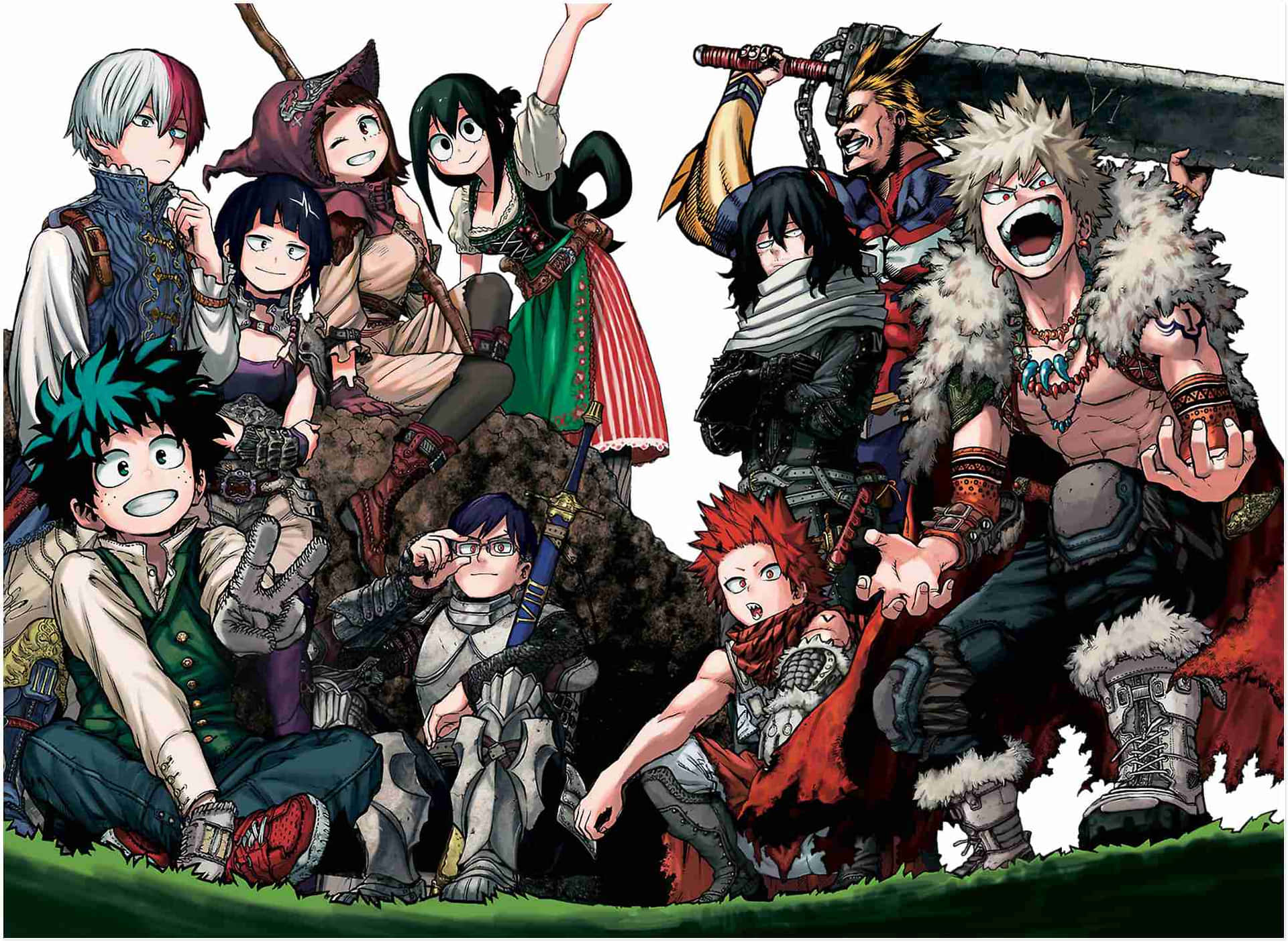 All-might United With Class 1-a In My Hero Academia Background