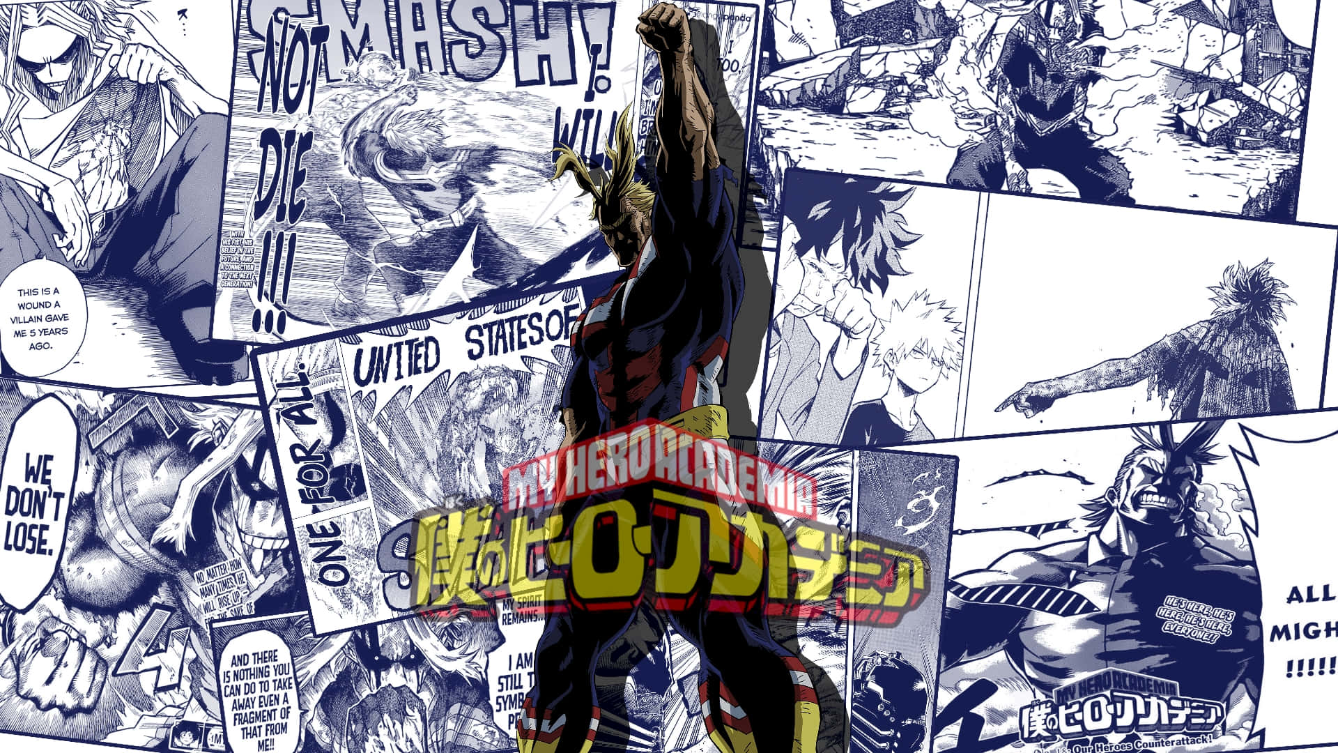 All Might With Every Comic Moment Background