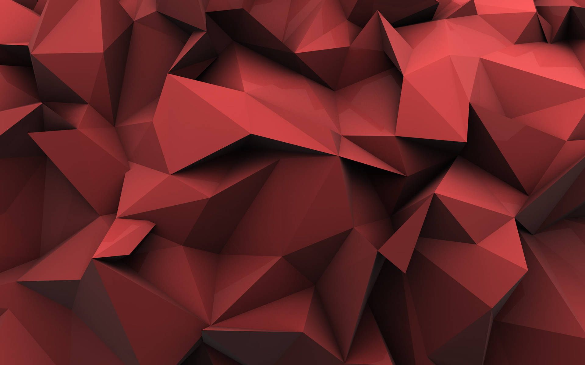 All-red Platonic Solid Abstract Background