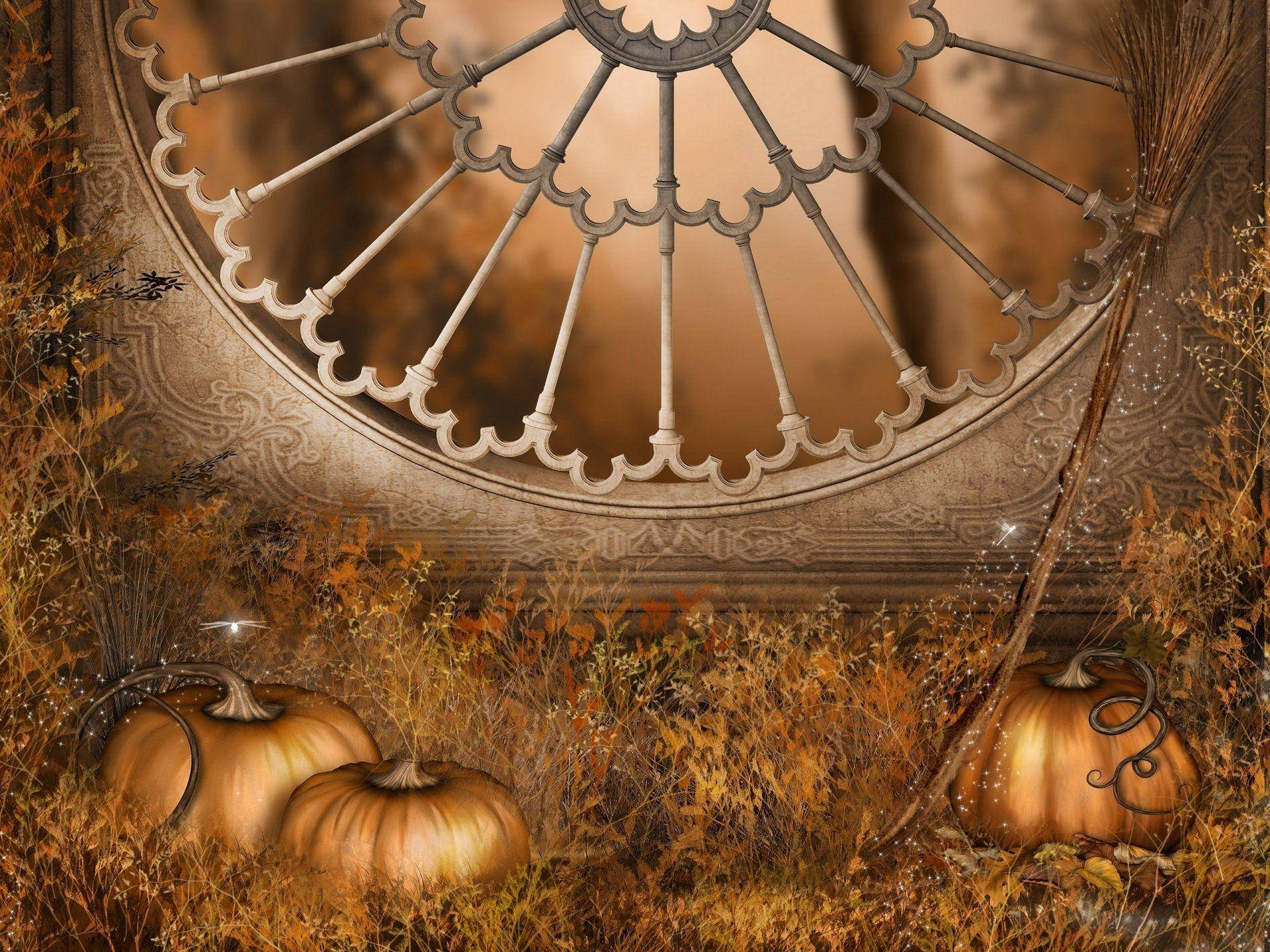 All Saints Day Autumn Pumpkins Background