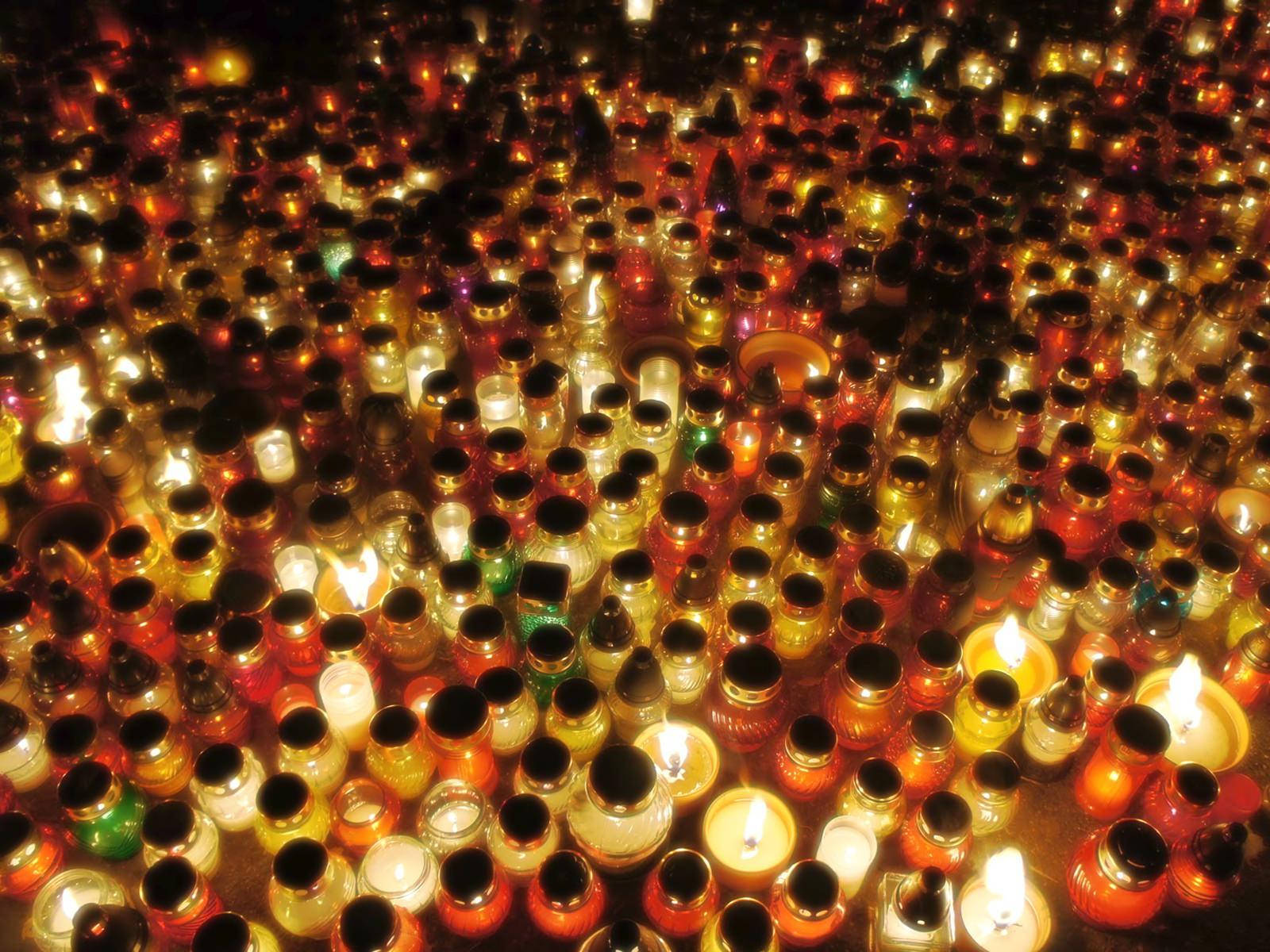 All Saints Day Colorful Candle