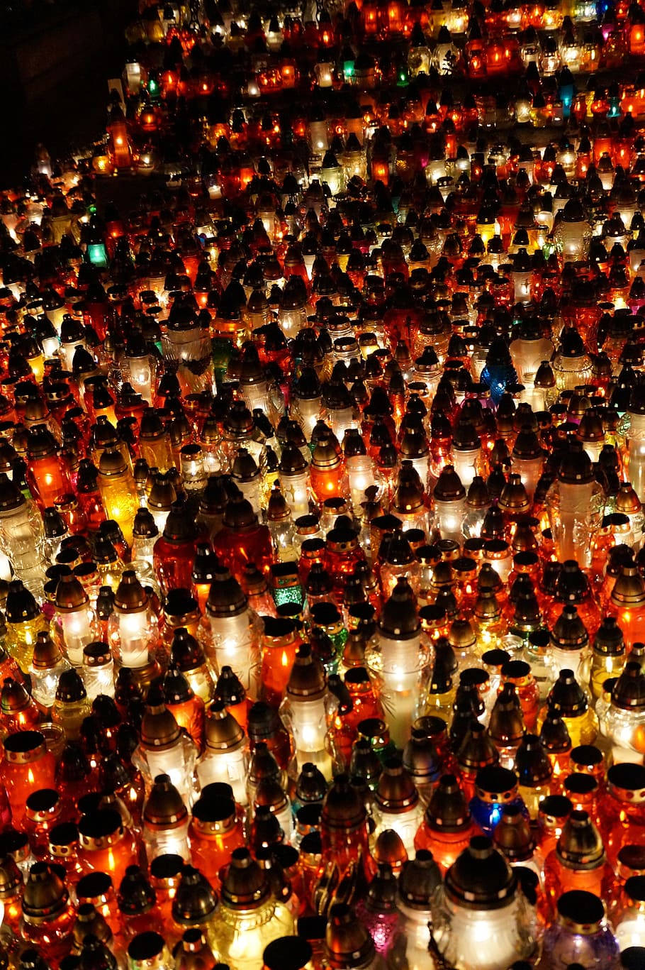 All Saints Day Colorful Candles