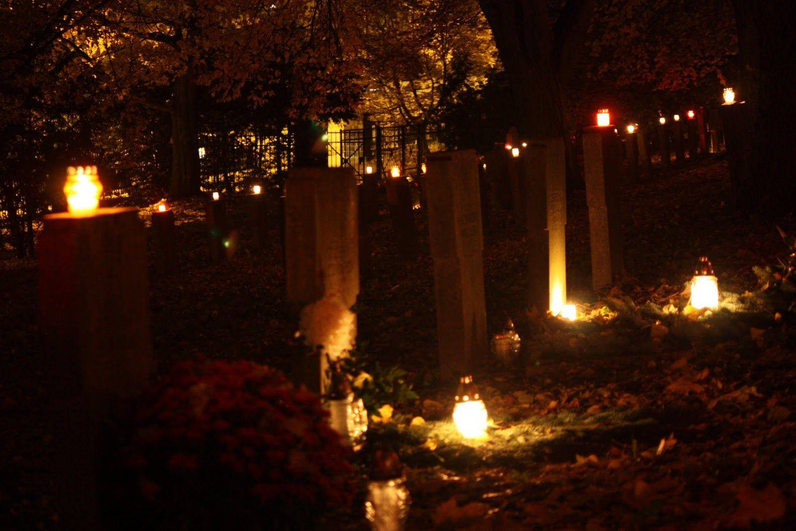 All Saints Day Grave Candles Background